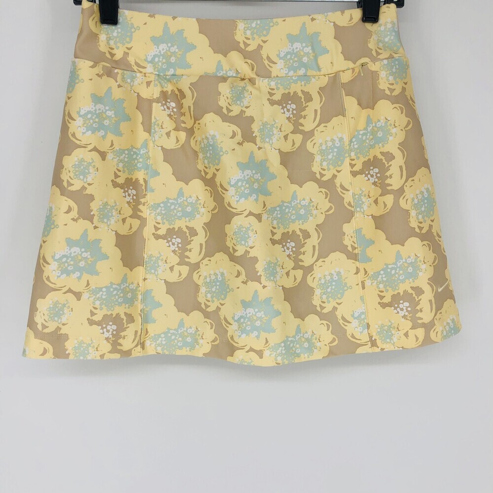 Nike Golf Yellow Floral Athletic Skorts Women's Size XS Pull on Performance Zip